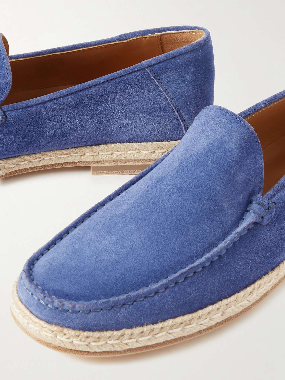 Shop Jm Weston Suede Loafers In Blue