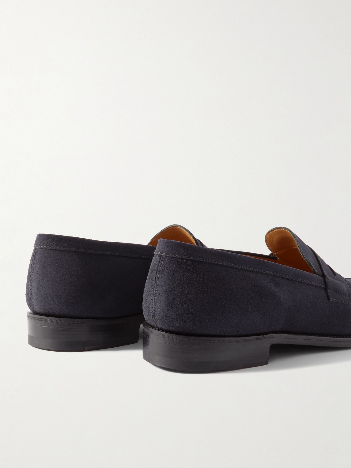 Shop Jm Weston 180 Moccasin Suede Penny Loafers In Blue