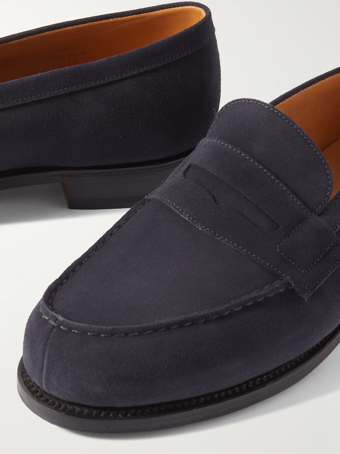 Shop Jm Weston 180 Moccasin Suede Penny Loafers In Blue