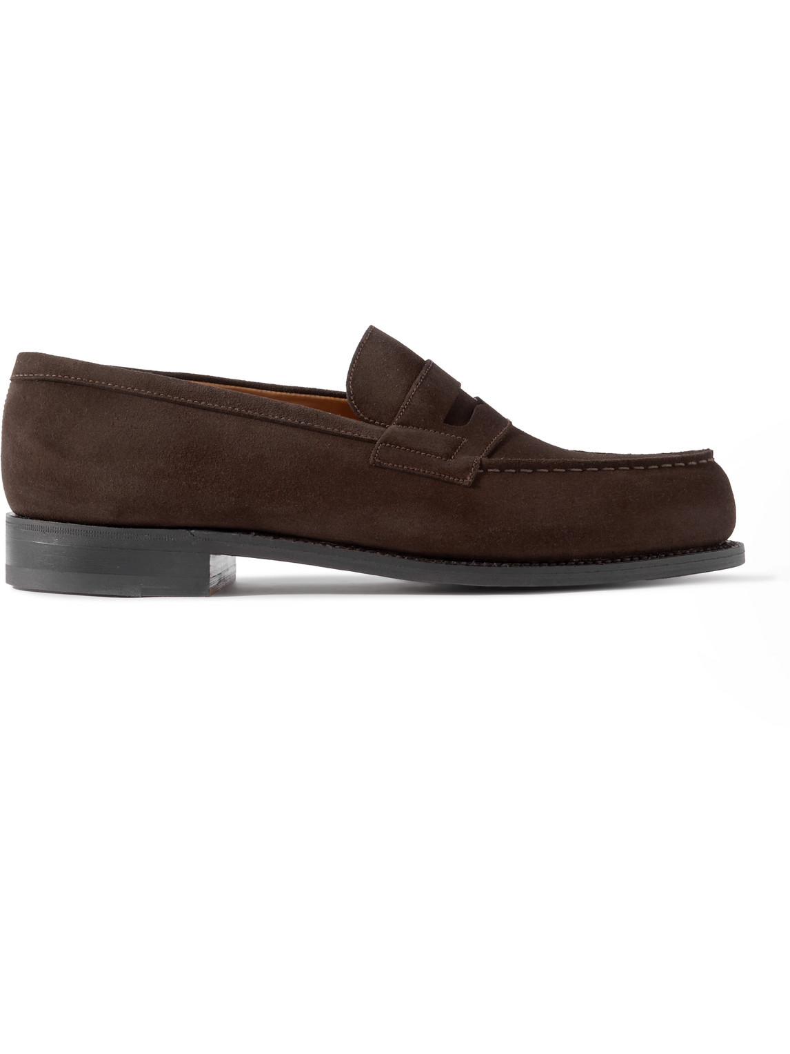 J.M. Weston 180 Moccasin Suede Penny Loafers