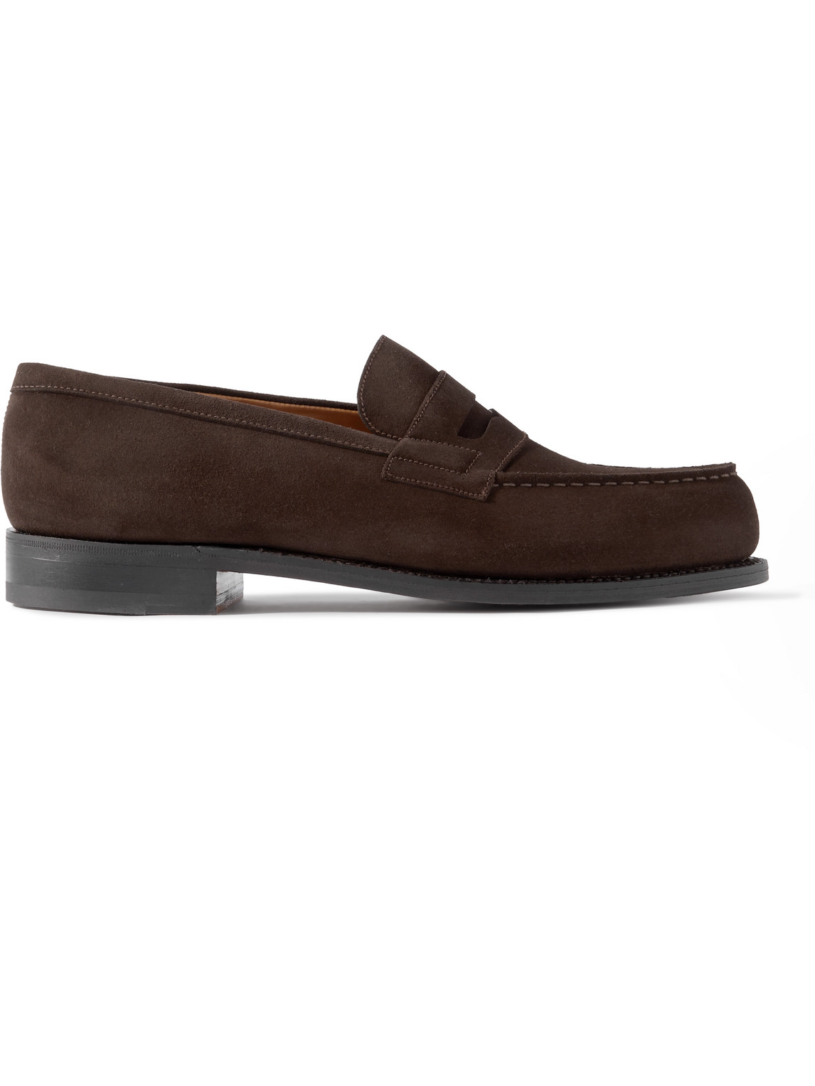 Jm Weston 180 Moccasin Suede Loafers In Brown