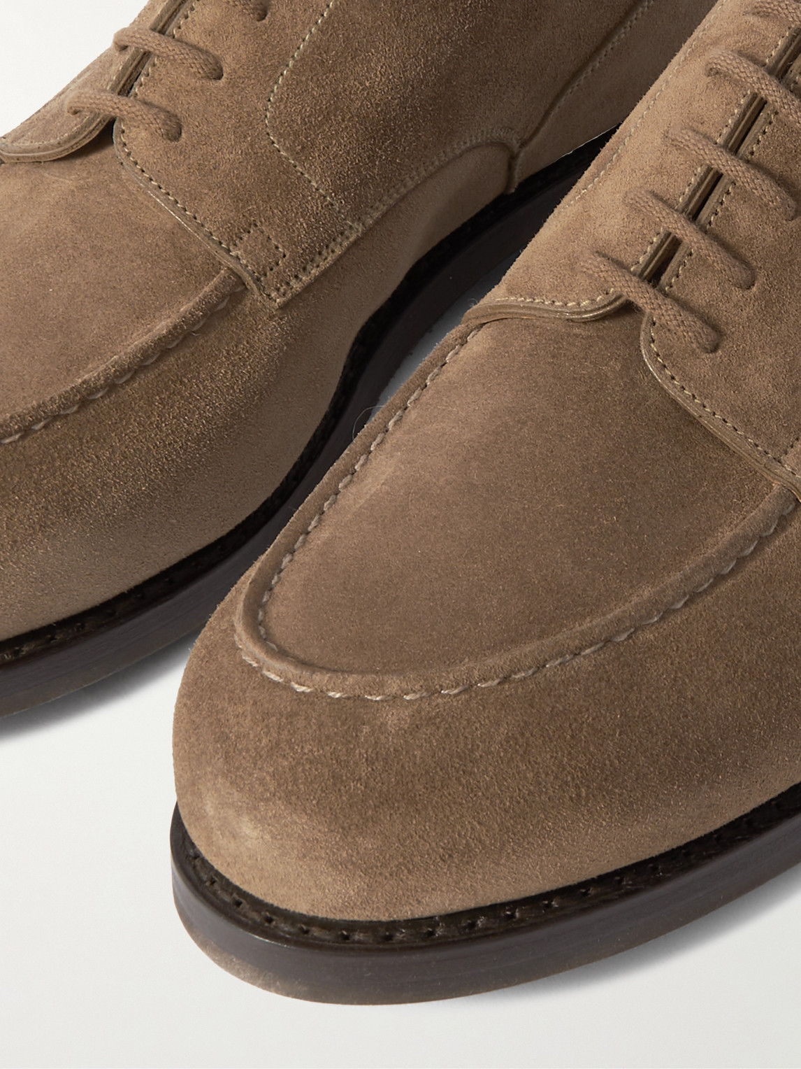 Shop Jm Weston Golf Suede Derby Shoes In Brown