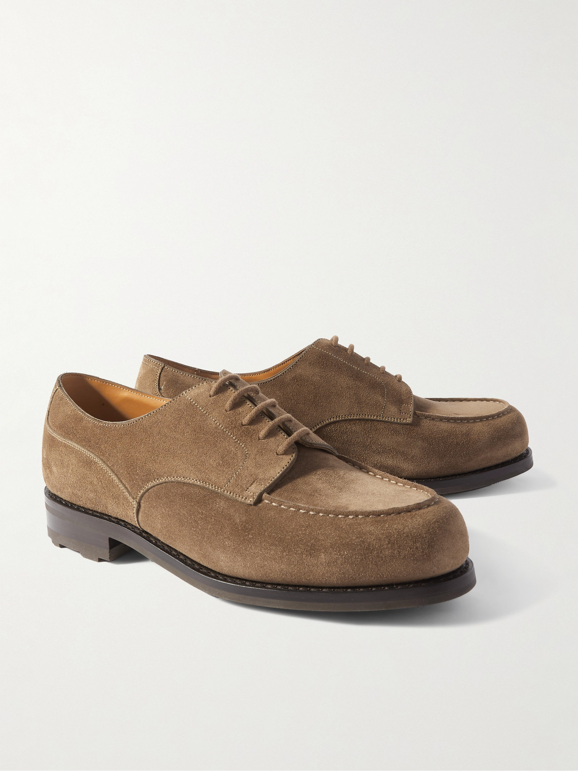 Shop Jm Weston Golf Suede Derby Shoes In Brown