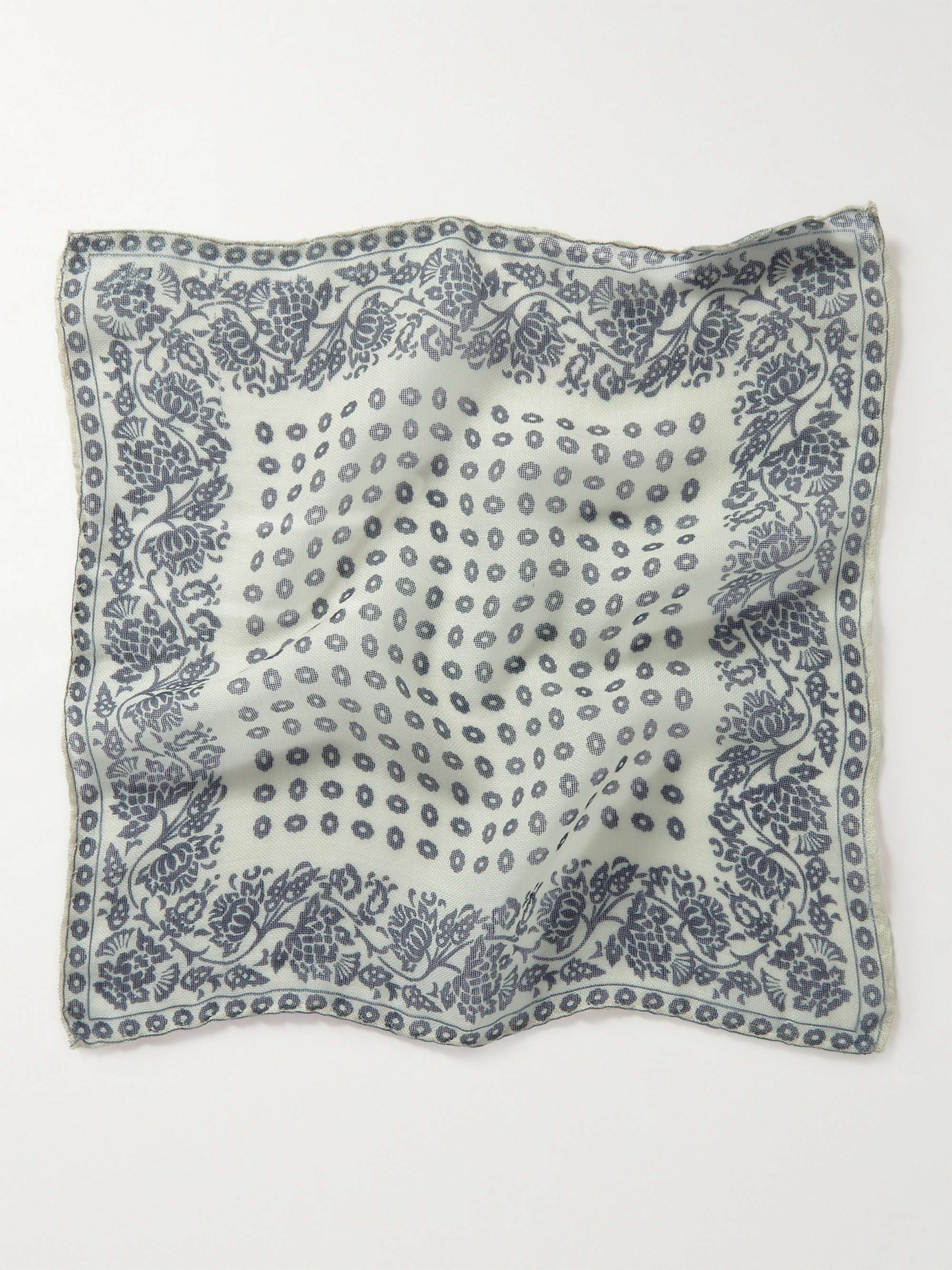 ANDERSON & SHEPPARD Printed Cashmere and Silk-Blend Pocket Square