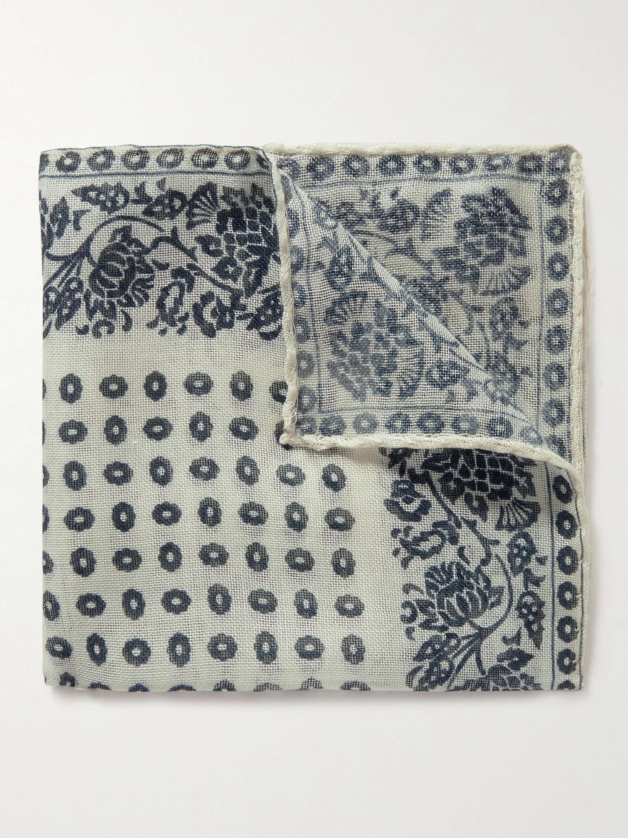 ANDERSON & SHEPPARD Printed Cashmere and Silk-Blend Pocket Square