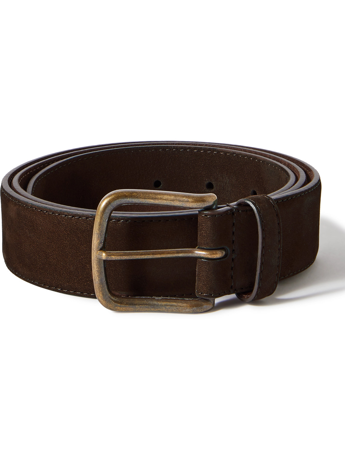 Anderson & Sheppard 3.5cm Suede Belt In Brown