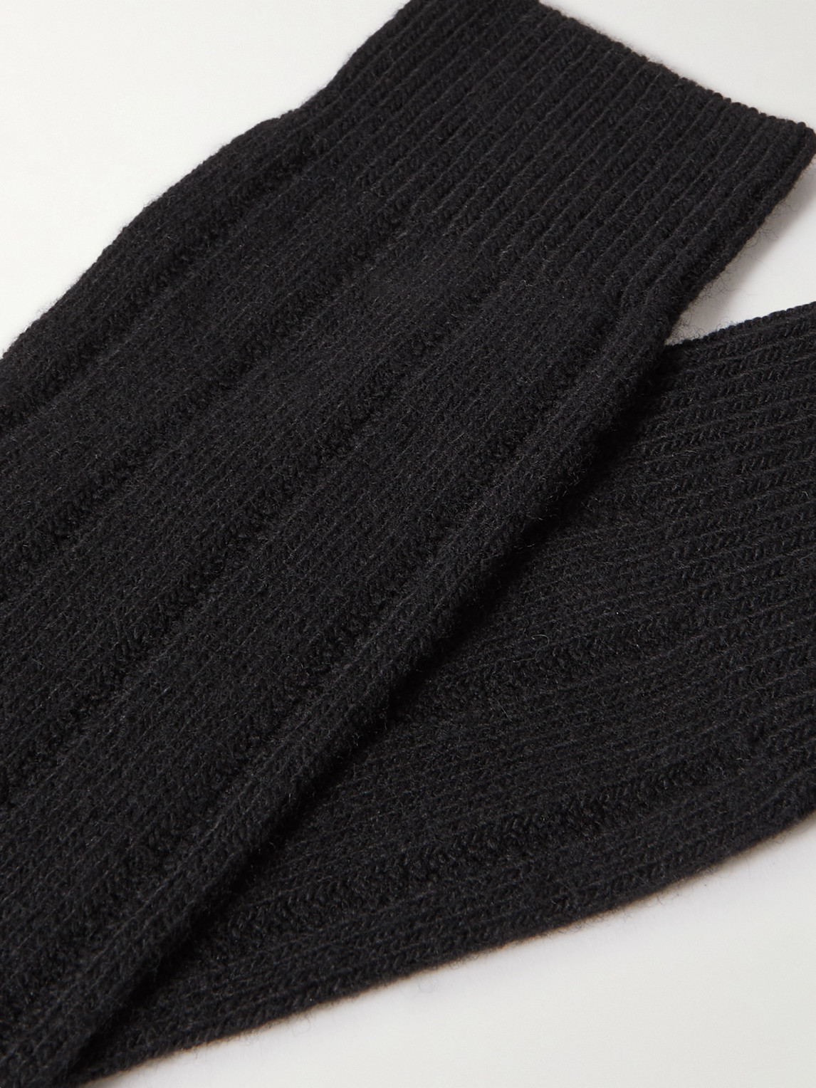 Shop Anderson & Sheppard Ribbed-knit Socks In Black