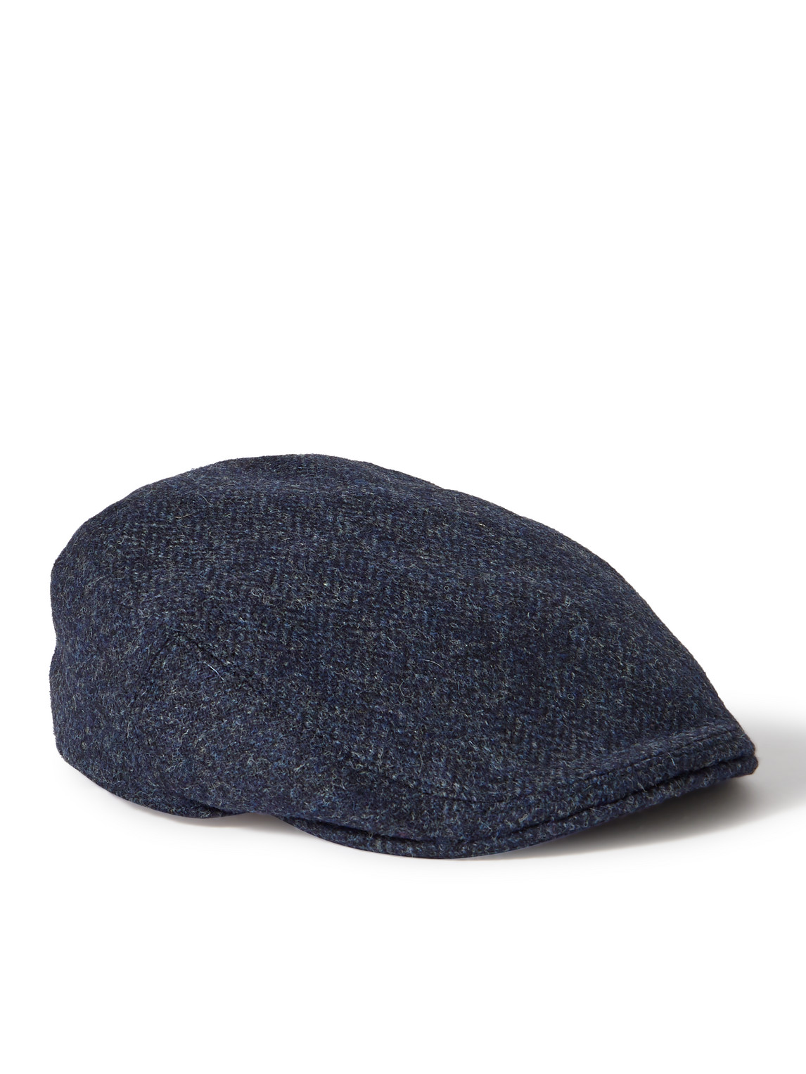 Herringbone Wool-Tweed Flat Cap
