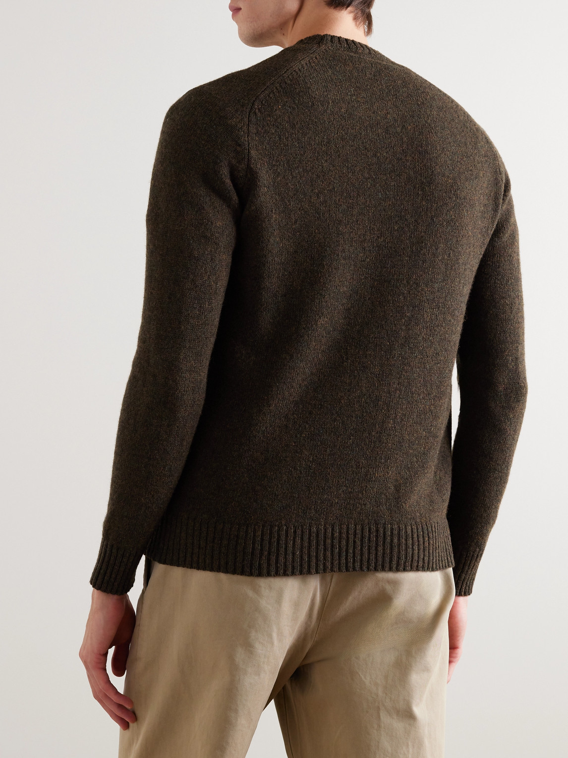 Shop Anderson & Sheppard Shetland Wool Sweater In Brown