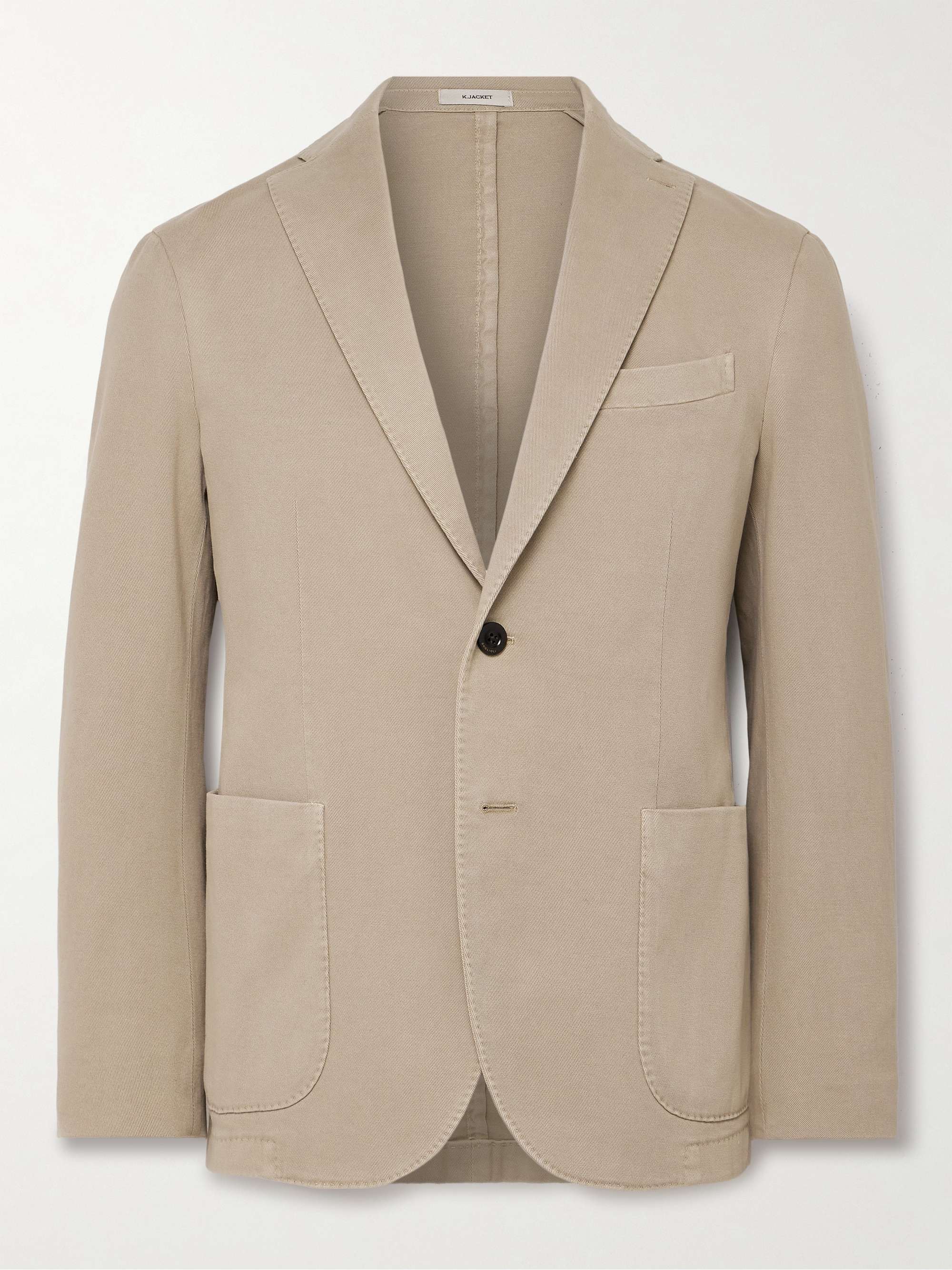 BOGLIOLI Unstructured Garment-Dyed Stretch-Cotton Twill Suit Jacket for ...