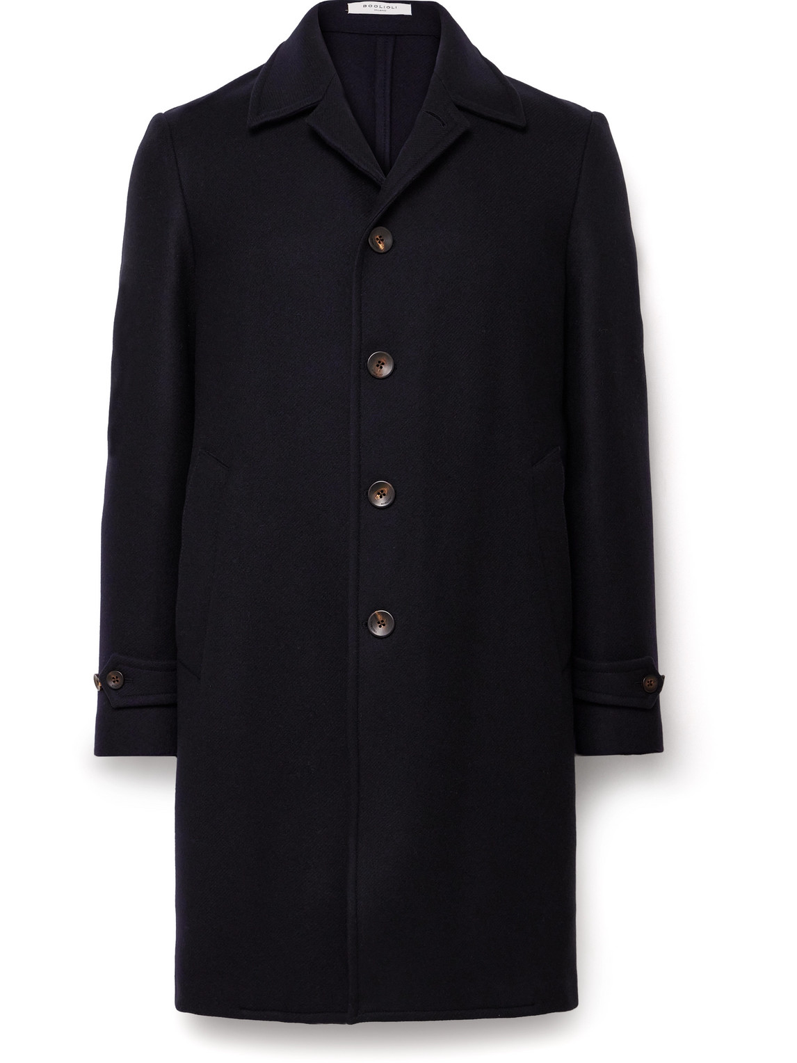 Boglioli Virgin Wool-blend Twill Coat In Black