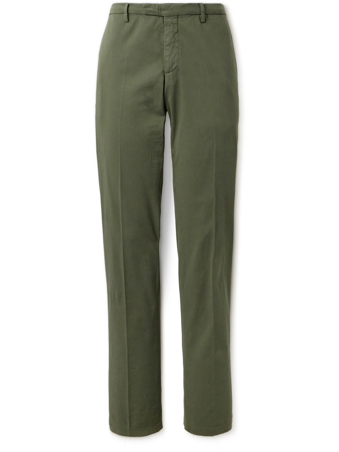 Boglioli Straight-leg Cotton-blend Twill Trousers In Green