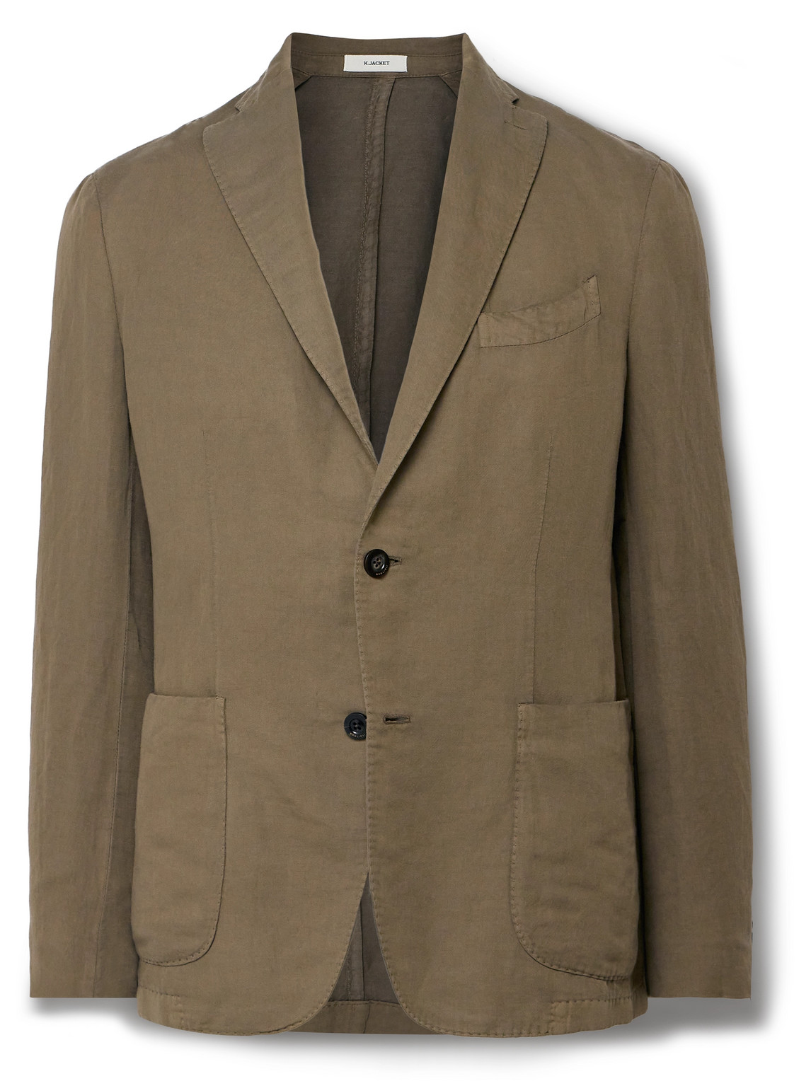 Boglioli K-jacket Unstructured Cotton And Linen-blend Blazer In Green