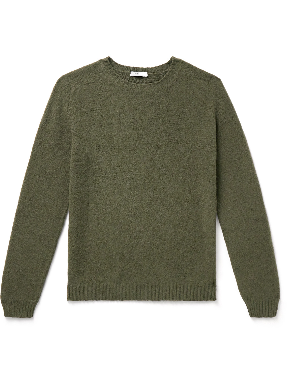 Boglioli Brushed Wool And Cashmere-blend Sweater In Green