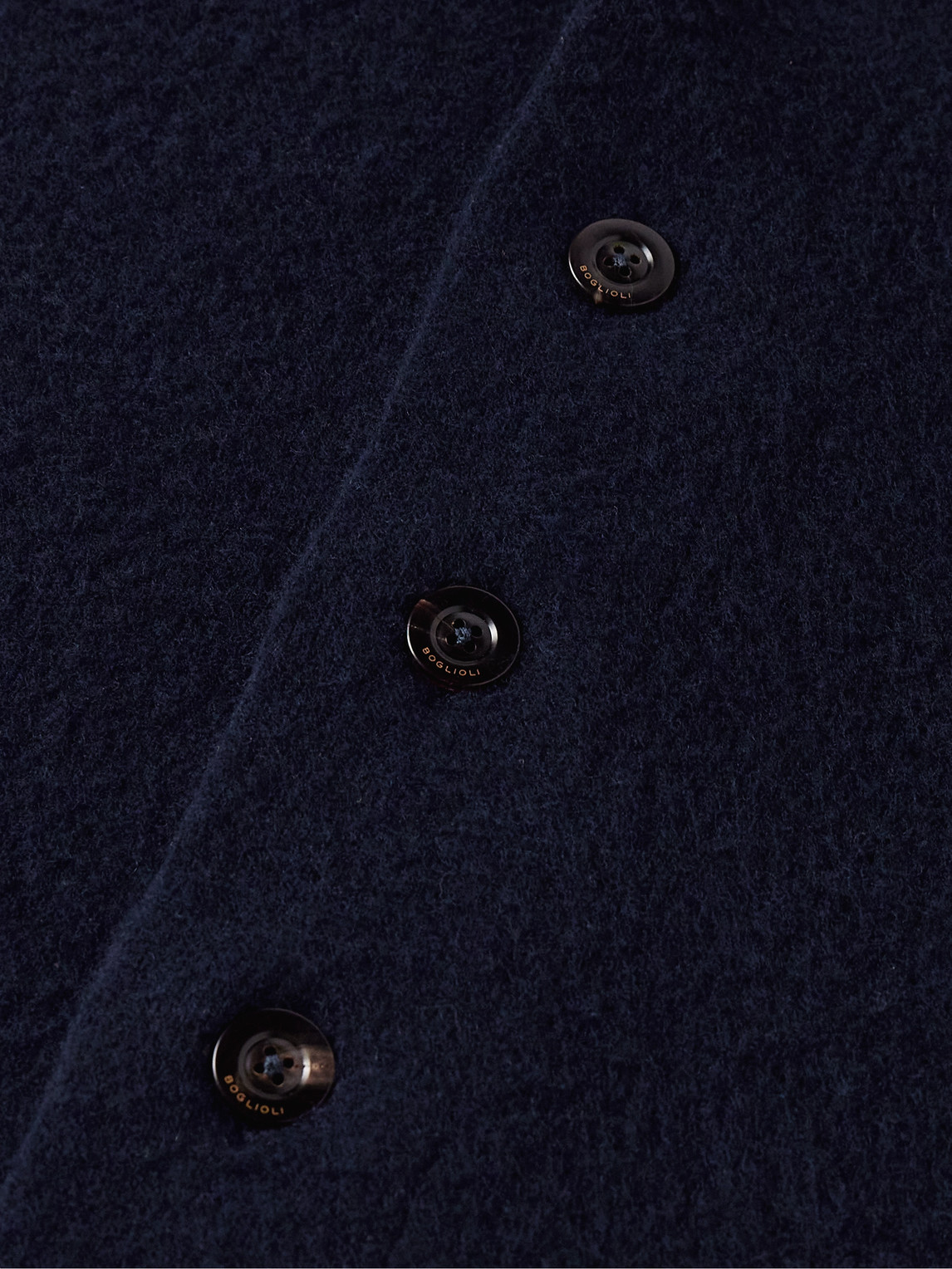 Shop Boglioli Brushed Wool And Cashmere-blend Cardigan In Blue