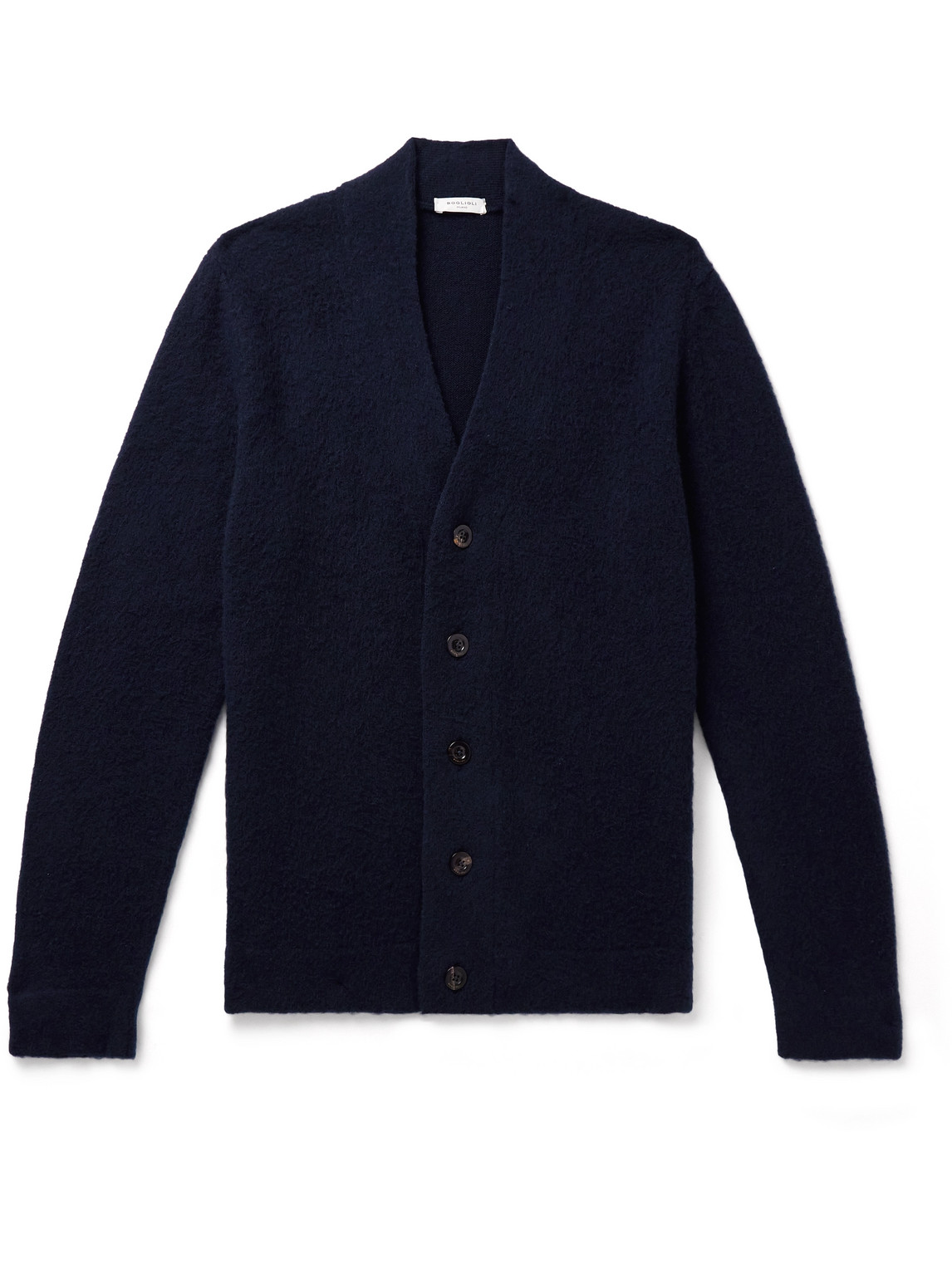 Boglioli Brushed Wool And Cashmere-blend Cardigan In Blue