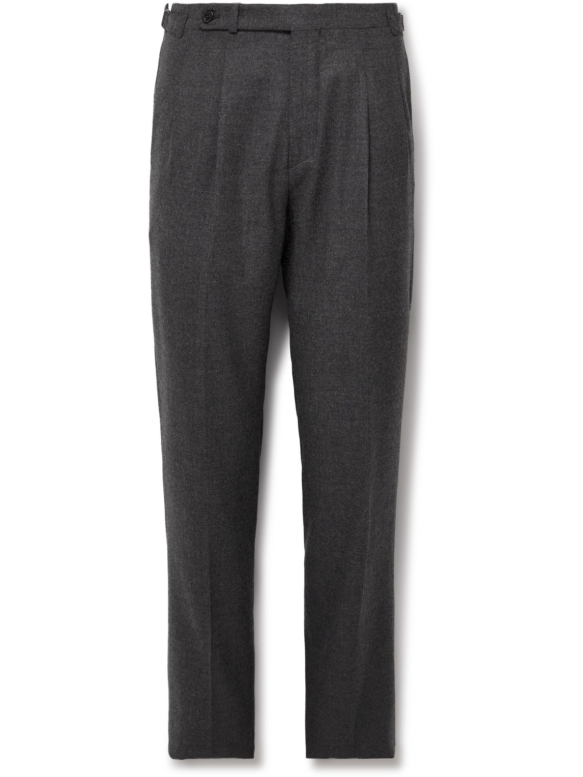 Slim-Fit Pleated Virgin Wool-Flannel Suit Trousers