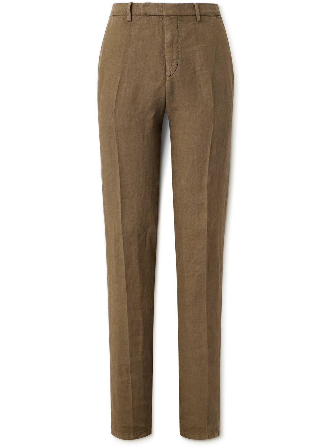 Boglioli Straight-leg Linen Trousers In Brown