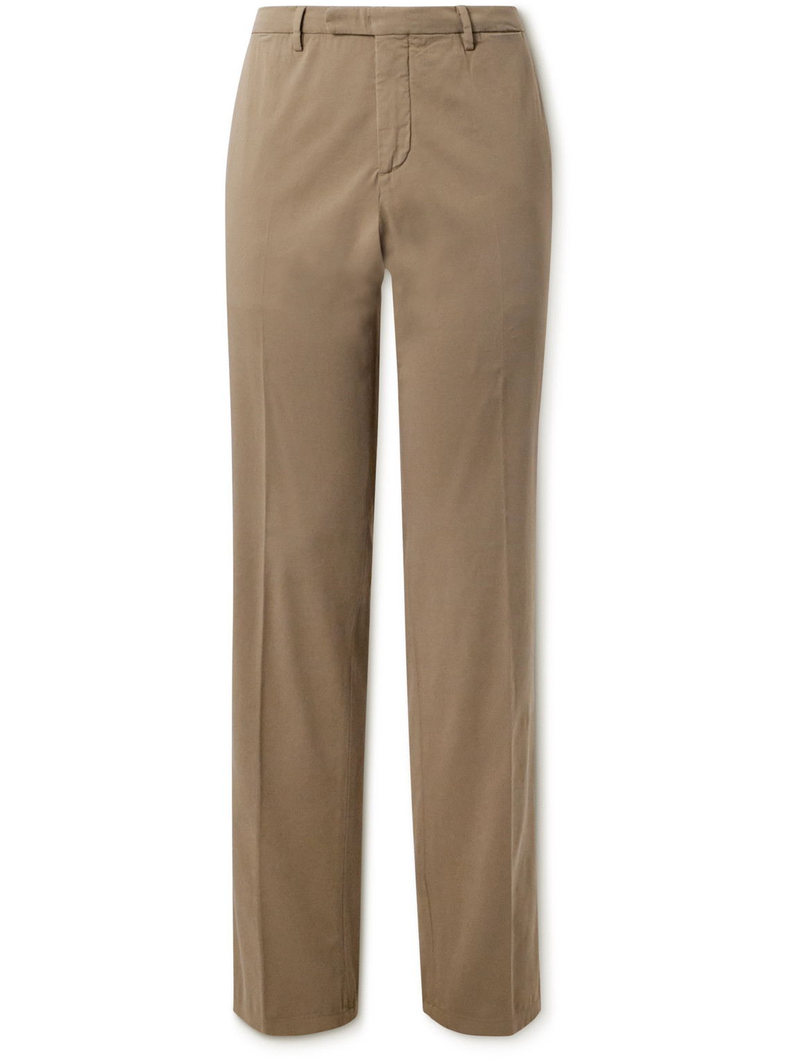 Boglioli Straight-leg Cotton-blend Twill Trousers In Brown