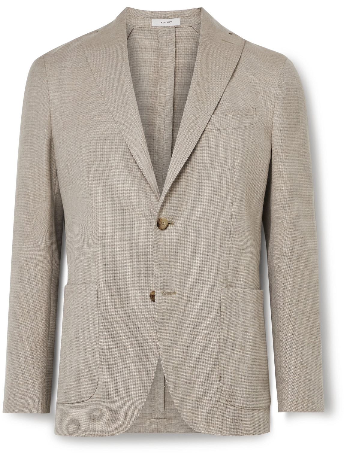 Shop Boglioli K-jacket Slim-fit Unstructured Wool-hopsack Blazer In Neutrals