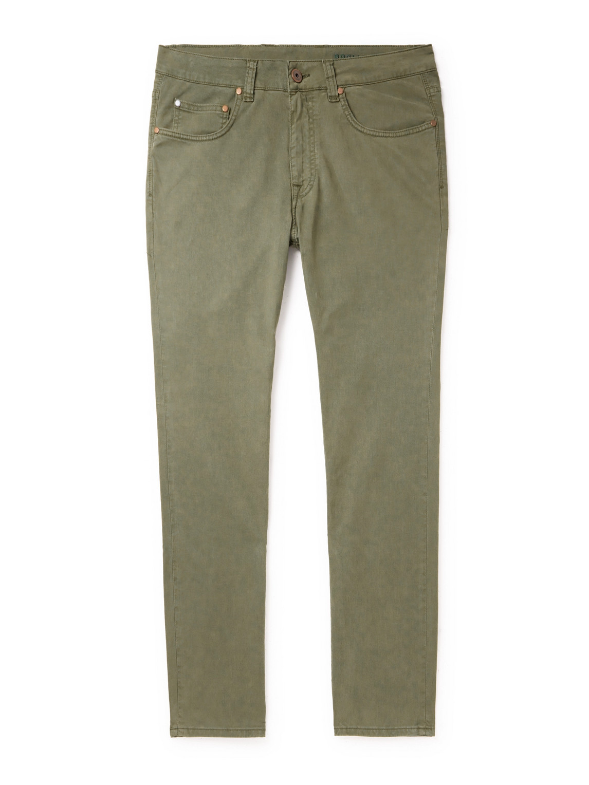 Boglioli Straight-leg Cotton-blend Trousers In Green