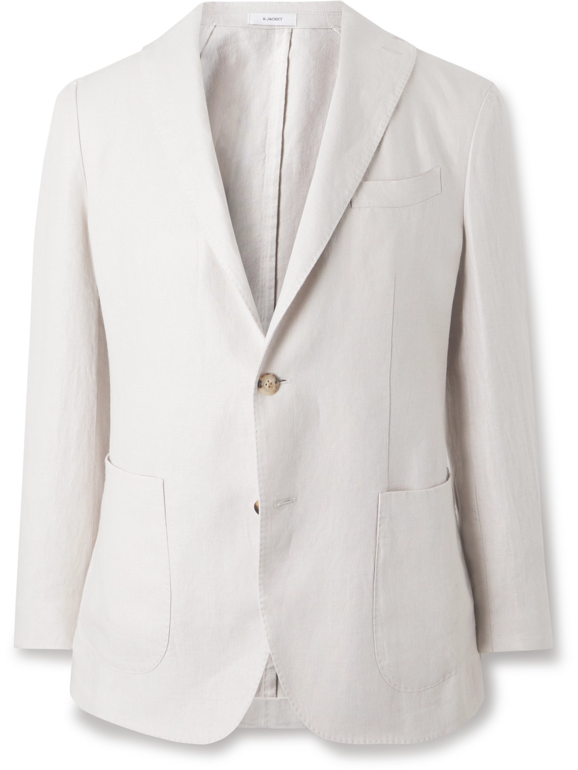 Boglioli K-jacket Unstructured Linen-twill Suit Jacket In Gray
