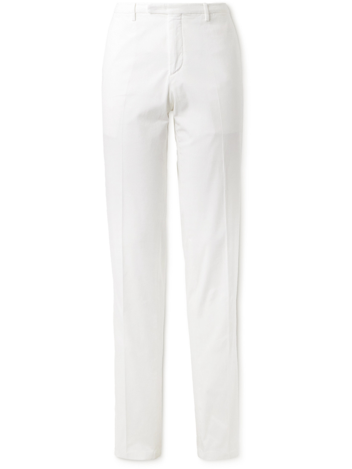 Boglioli Straight-leg Cotton-blend Twill Trousers In White