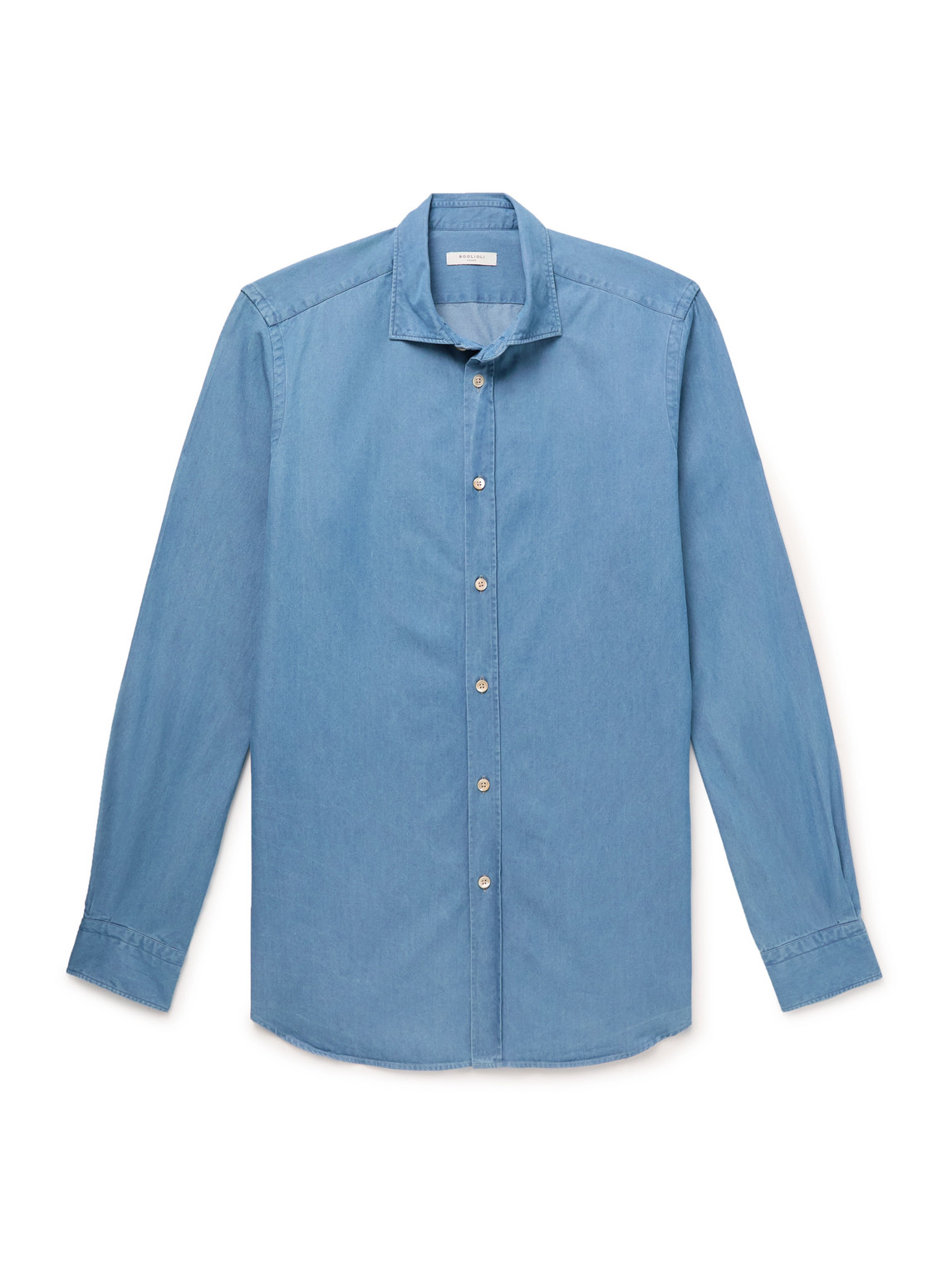 Boglioli Slim-fit Cotton-chambray Shirt In Blue