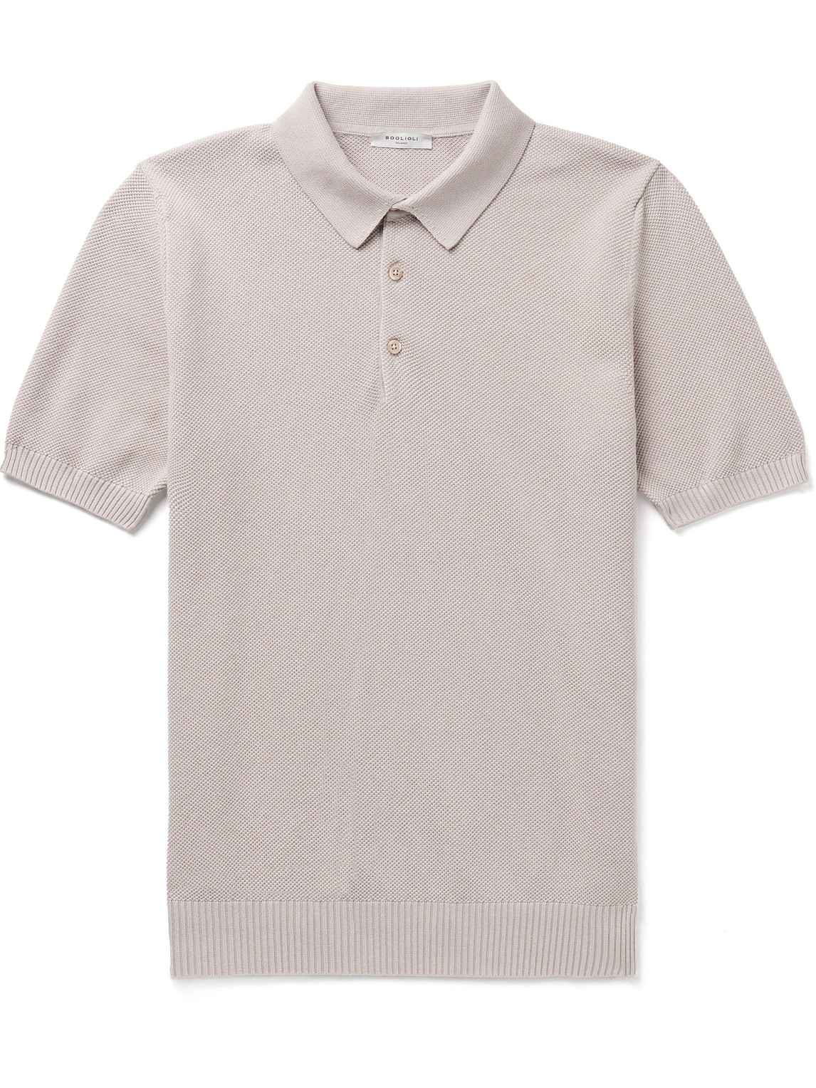Boglioli Cotton-piqué Polo Shirt In Gray