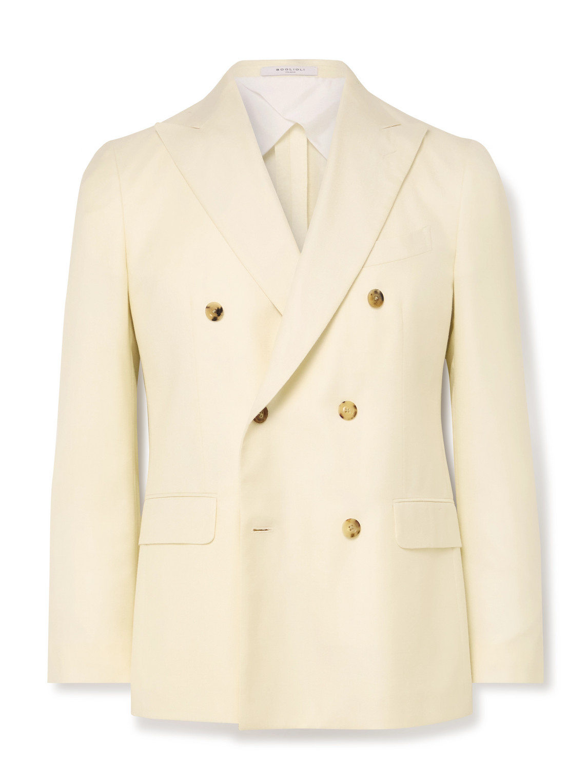Boglioli Double-breasted Wool, Cashmere, Silk And Linen-blend Tuxedo Jacket In Neutrals