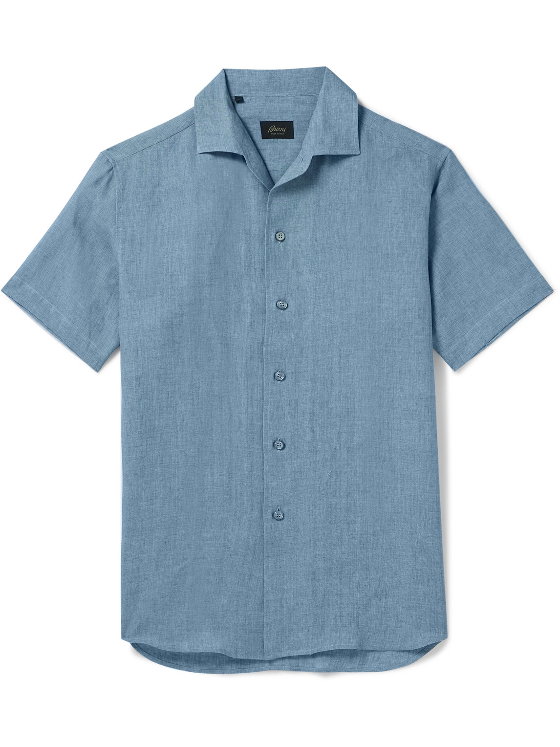 Brioni Linen Shirt In Blue