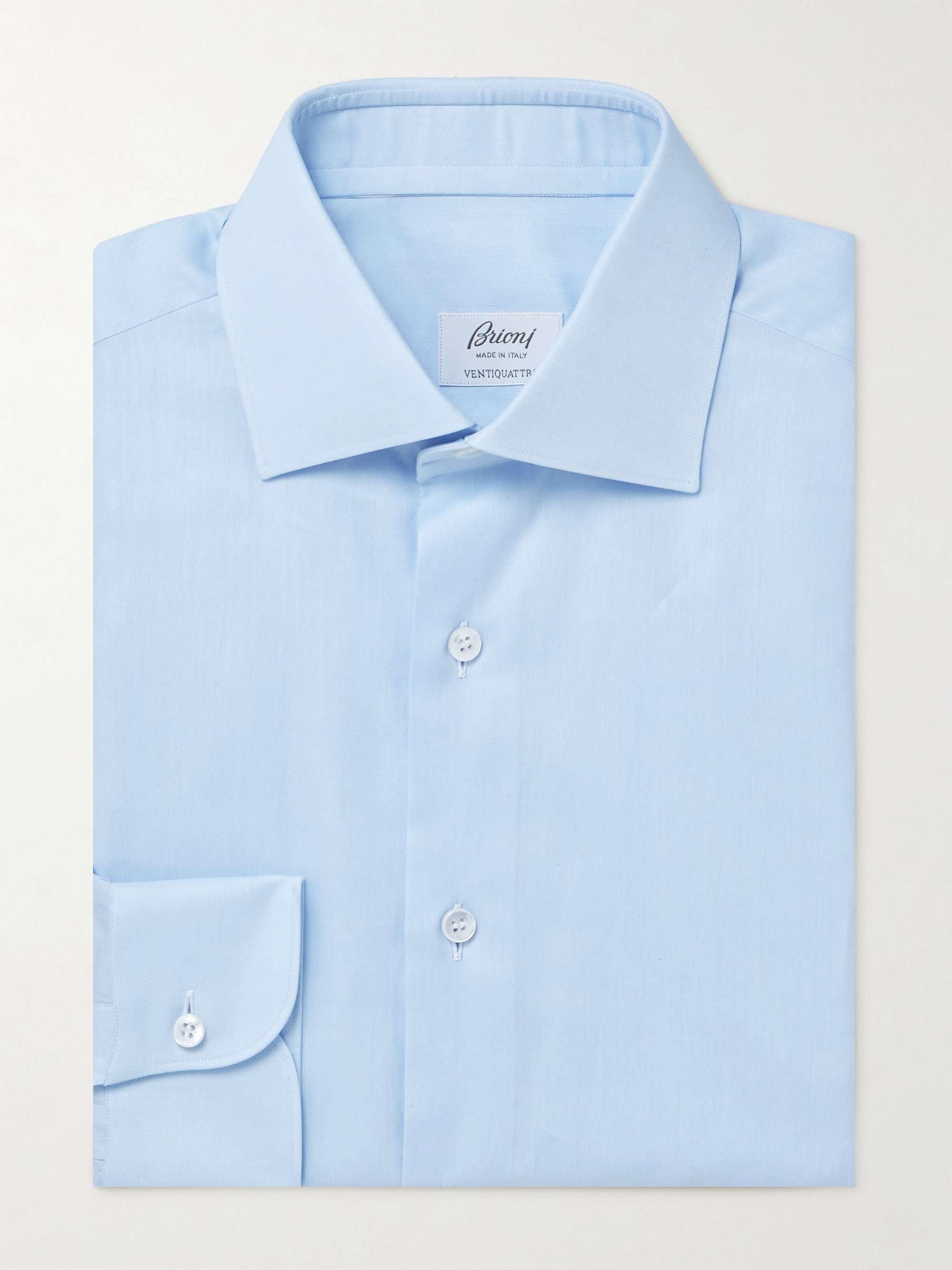 Cutaway Collar Cotton Poplin Shirt
