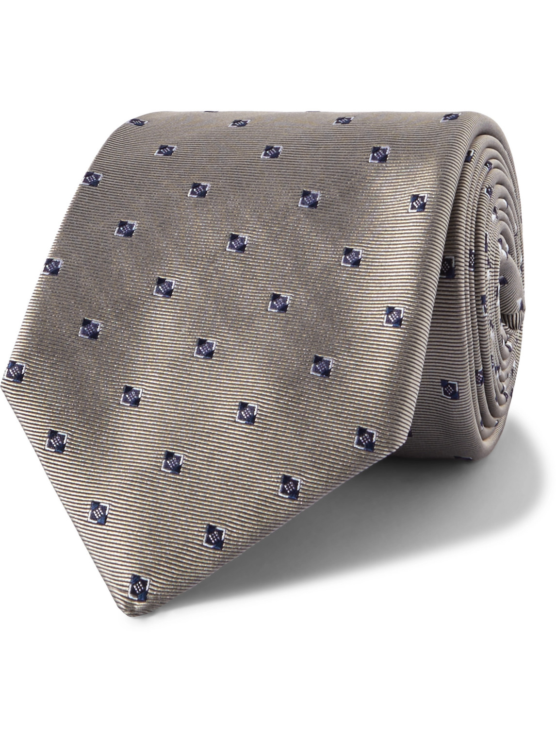 Brioni 8cm Silk-jacquard Tie In Gray