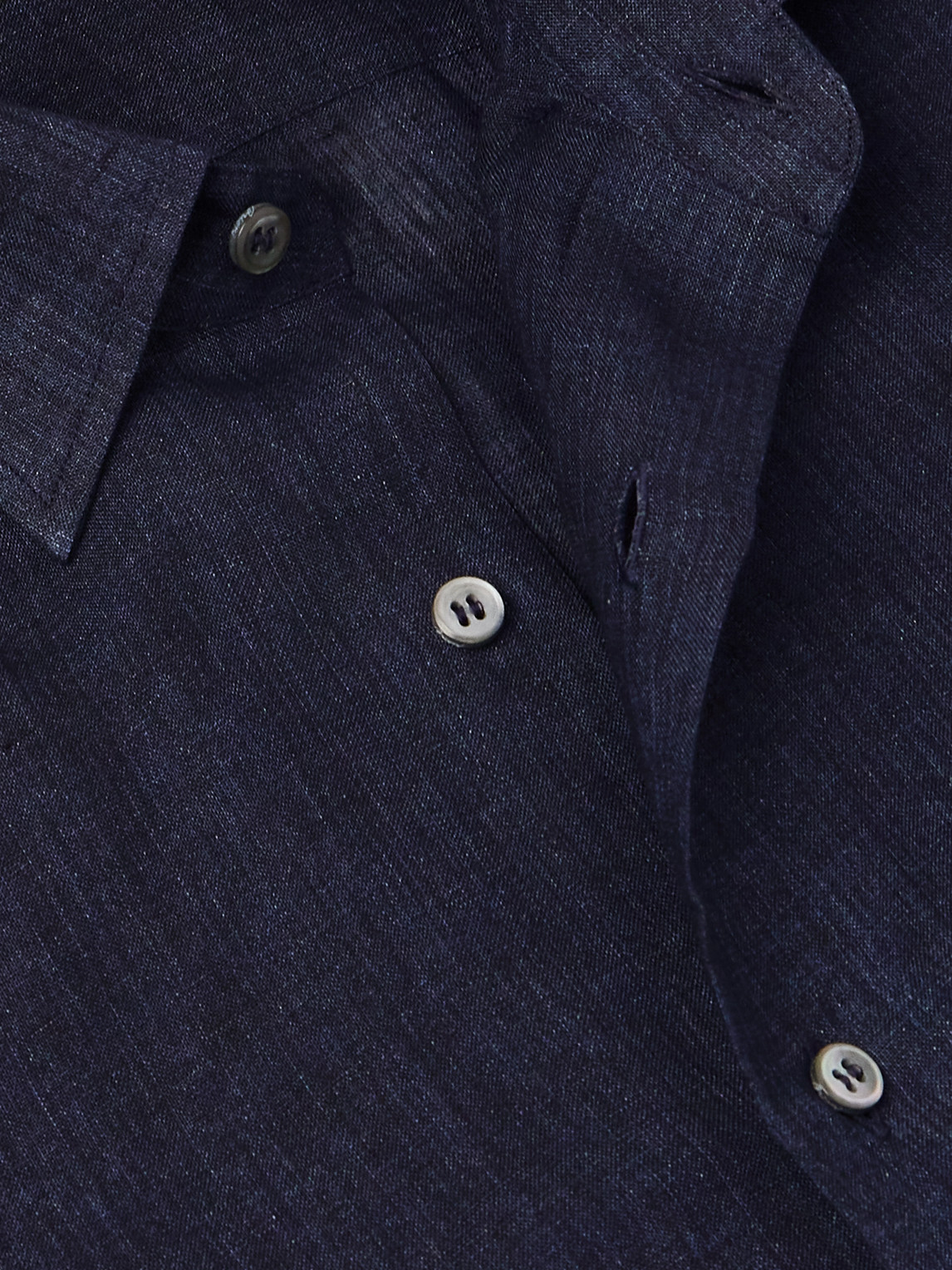 Shop Brioni Button-down Collar Linen Shirt In Blue