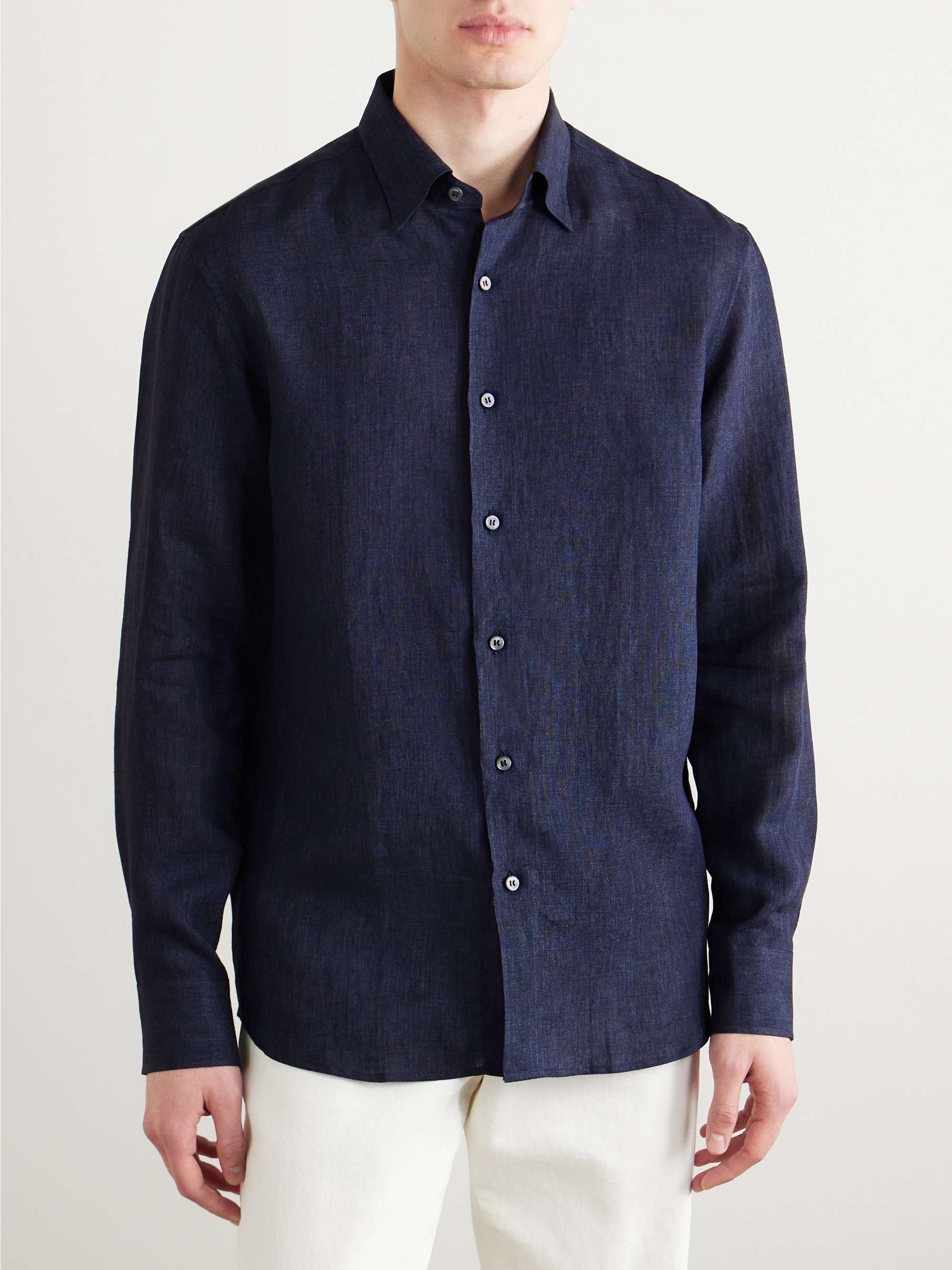 BRIONI ButtonDown Collar Linen Shirt for Men MR PORTER