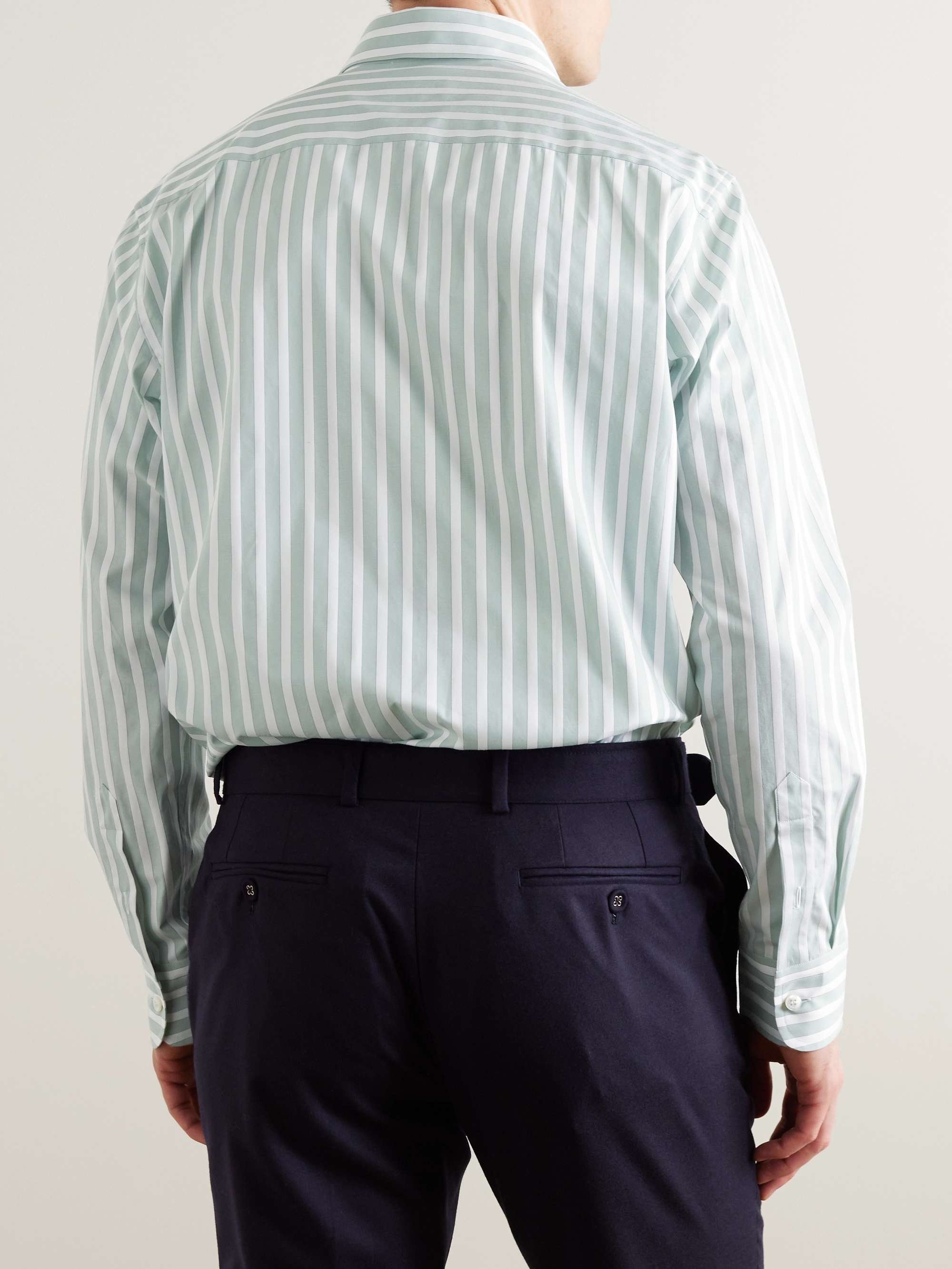 BRIONI Striped Cotton-Poplin Shirt for Men | MR PORTER