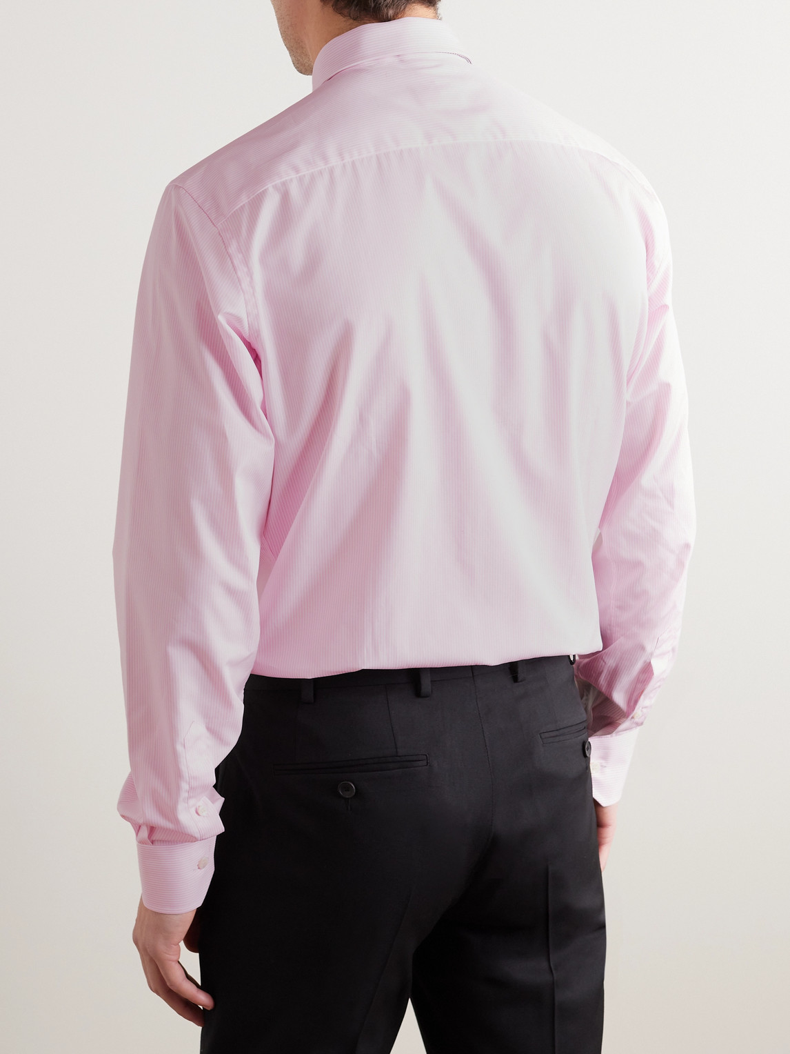 Shop Brioni Striped Cotton Shirt In Pink