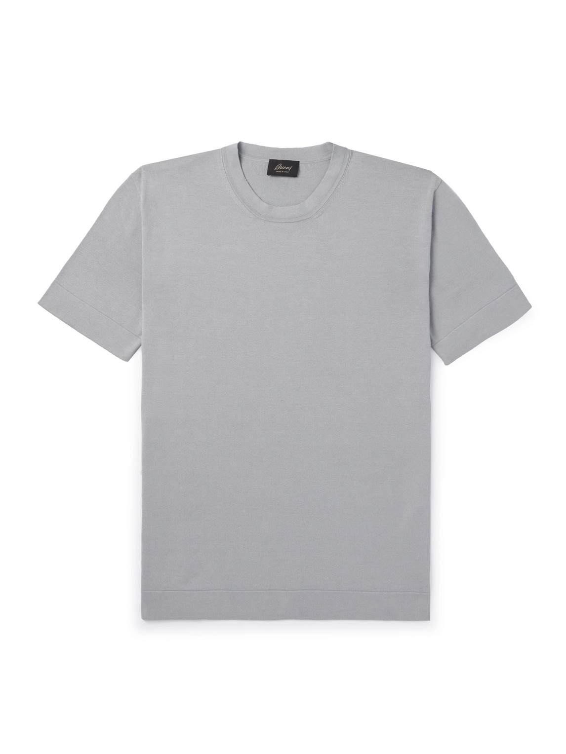 Brioni Cotton And Silk-blend T-shirt In Gray