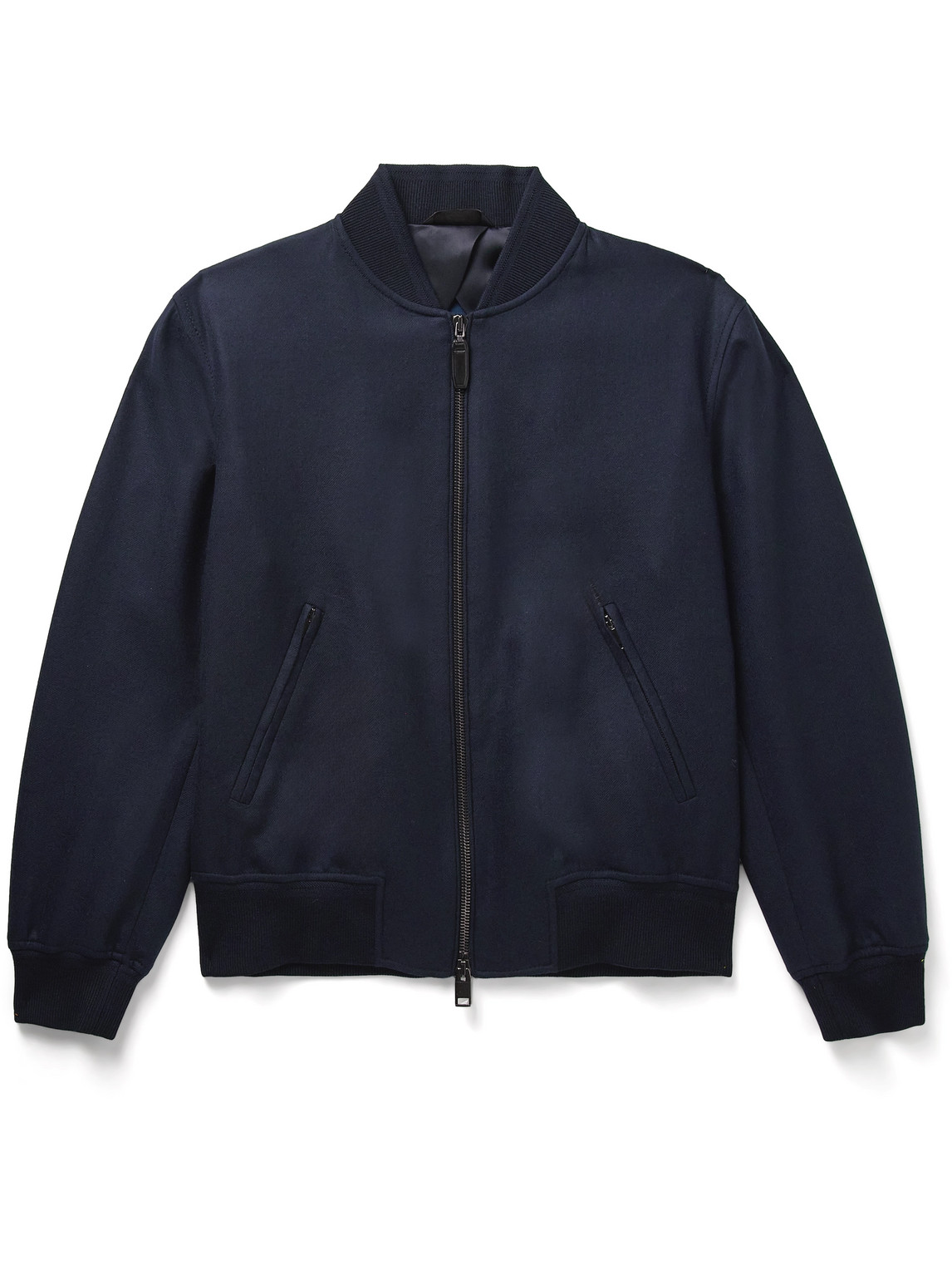 Brioni - Wool and Silk-Blend Twill Bomber Jacket - Men - Blue - S