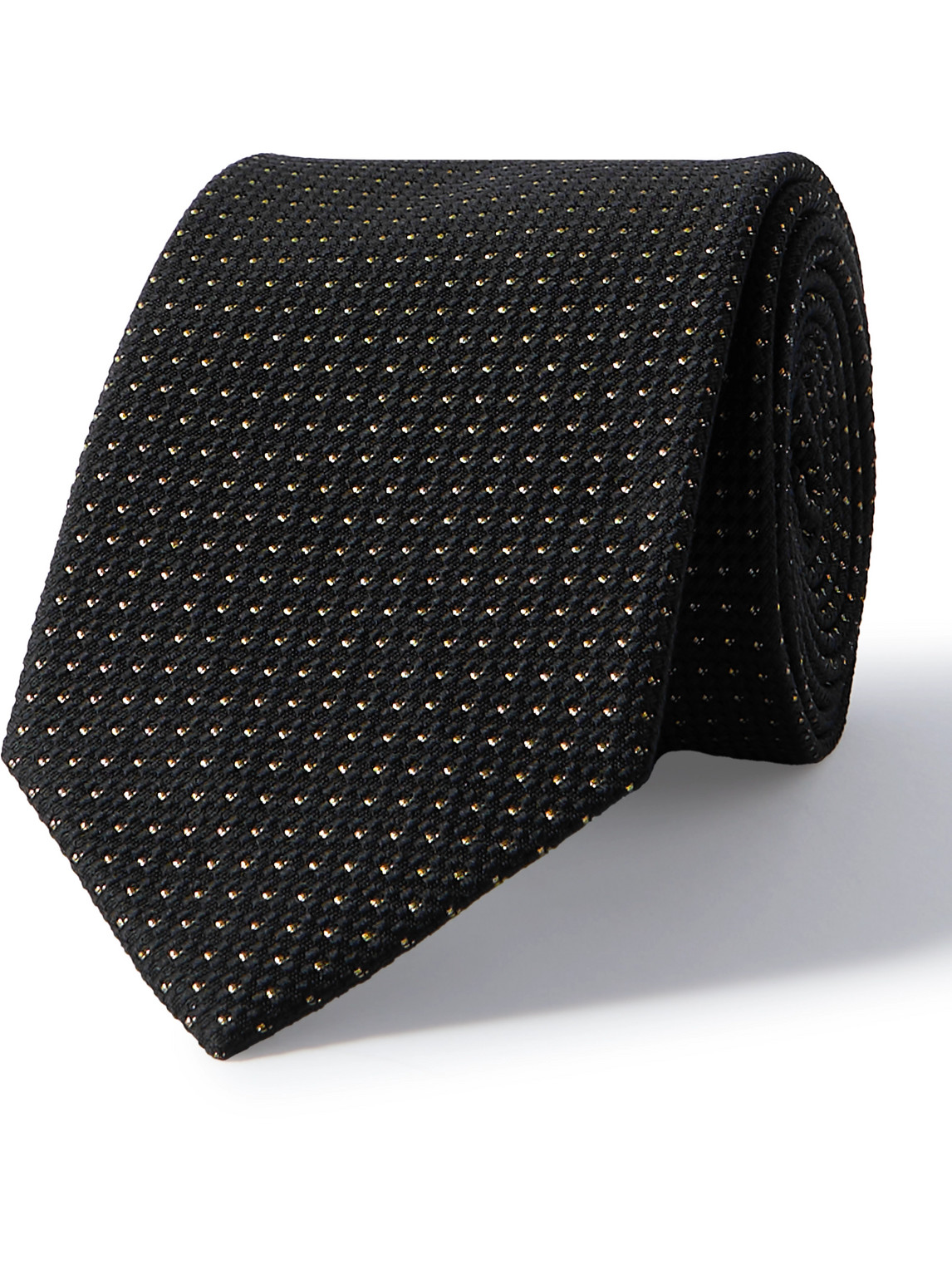 Brioni 8cm Metallic Silk-blend Jacquard Tie In Black