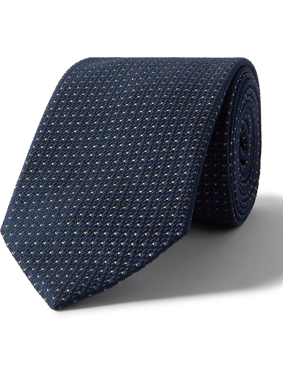 Brioni 8cm Metallic Silk-blend Jacquard Tie In Blue