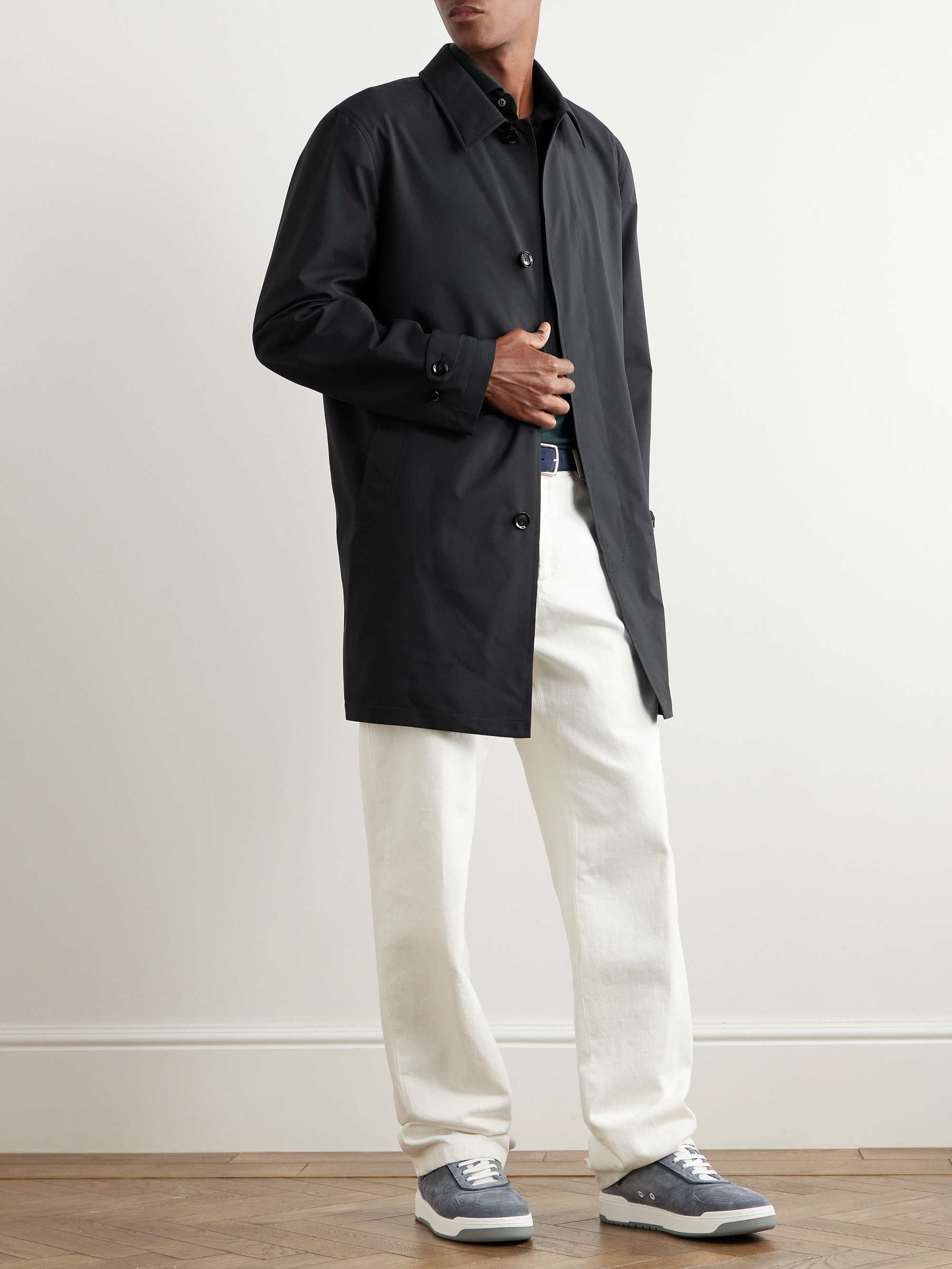 Brioni trench best sale coat