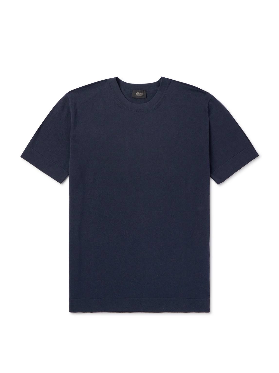Brioni Cotton And Silk-blend T-shirt In Blue