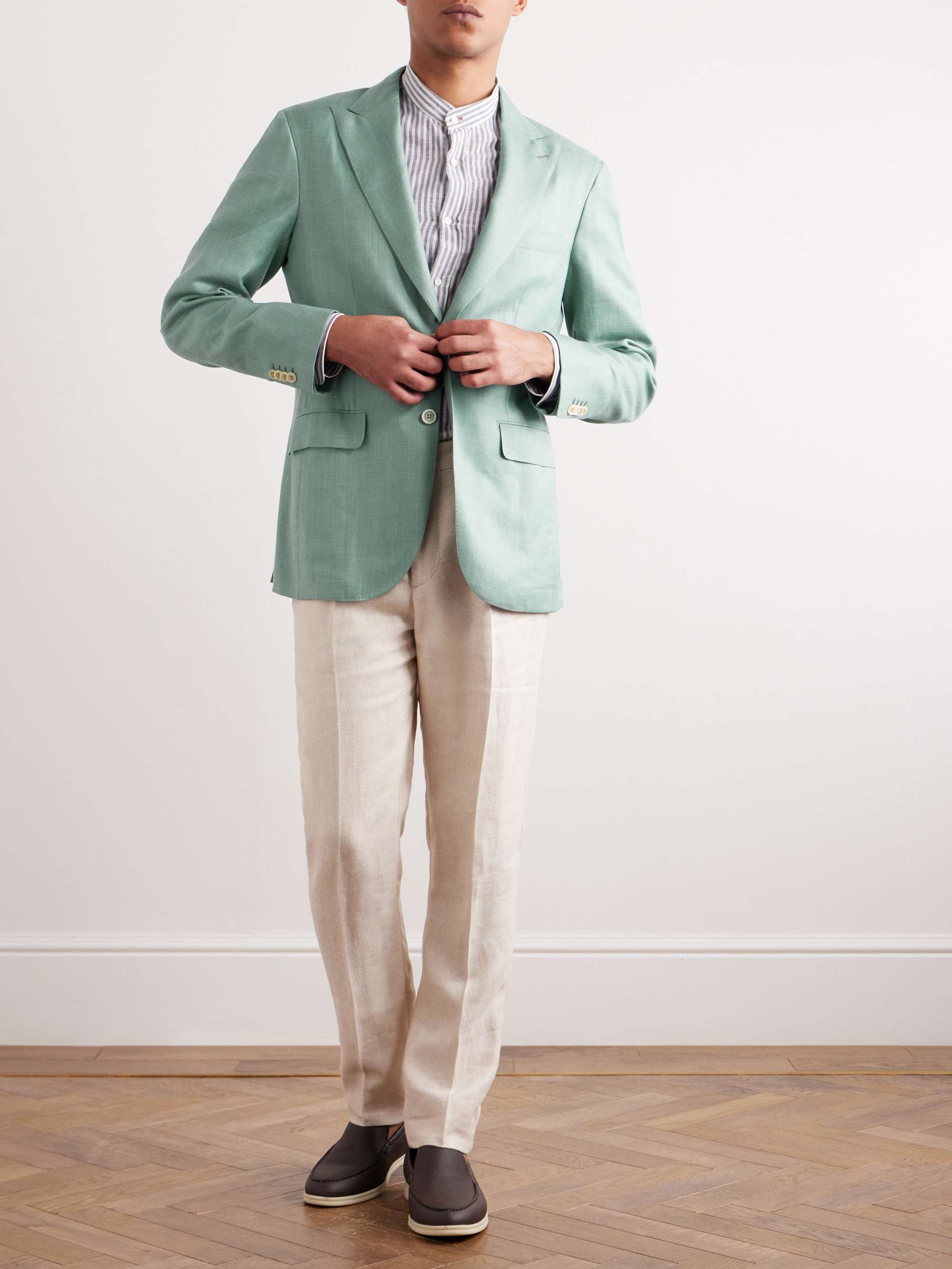 Silk, Cashmere and Linen-Blend Suit Jacket