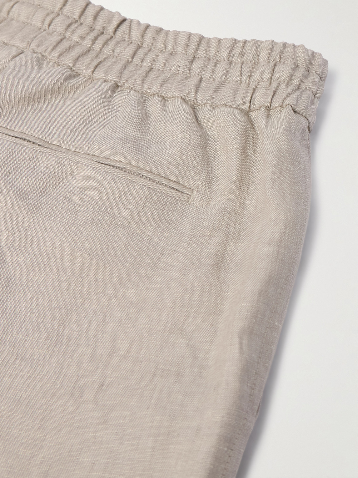 Shop Brioni Asolo Linen Drawstring Trousers In Neutrals