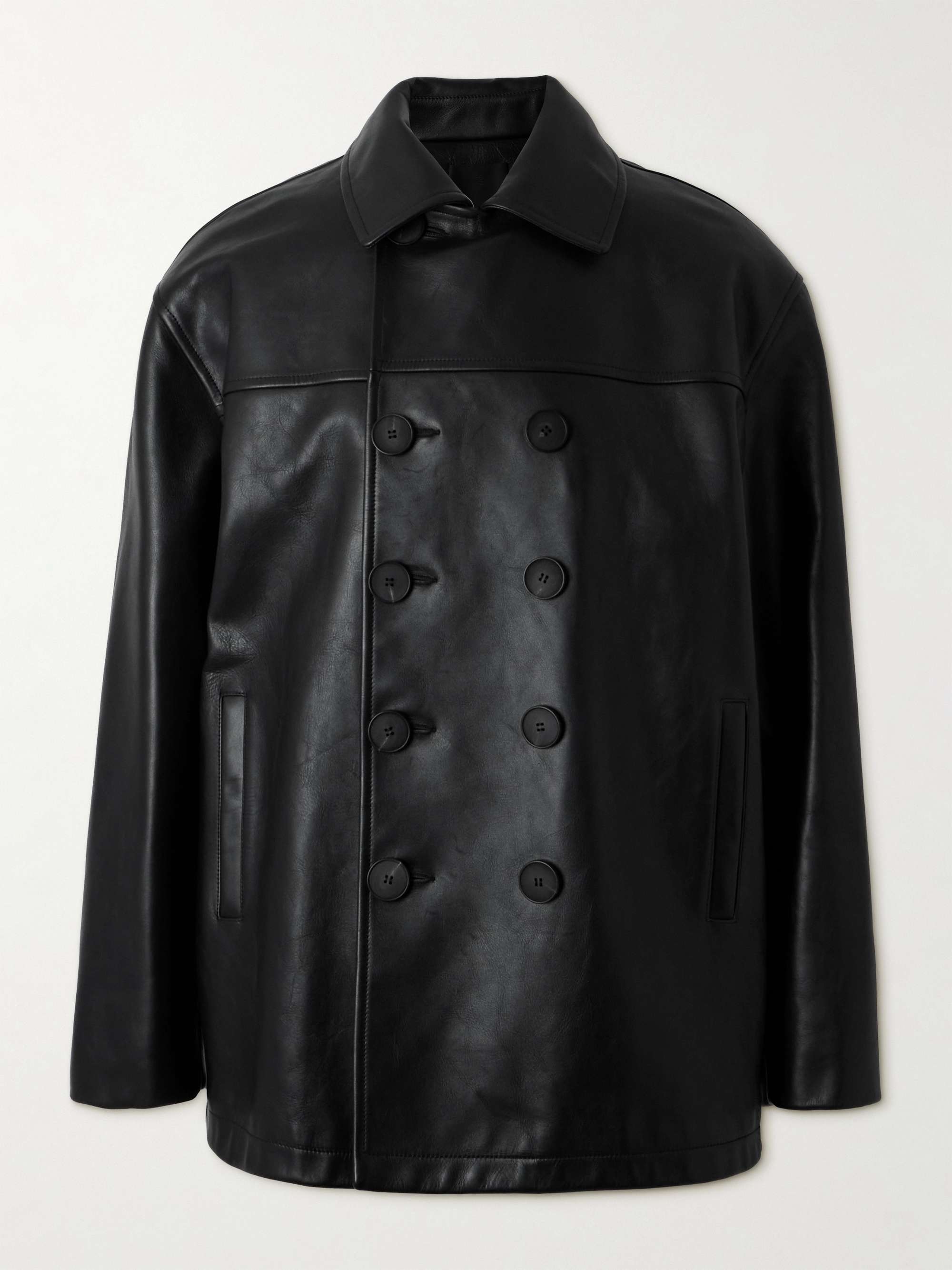 GIVENCHY Leather Peacoat for Men | MR PORTER