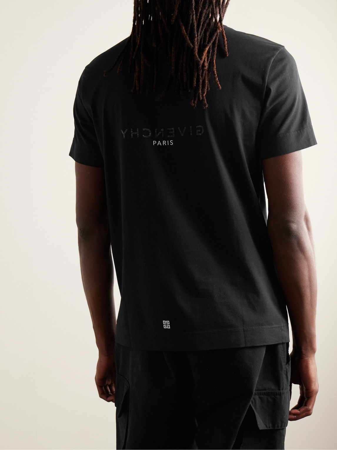 Shop Givenchy Logo-print Cotton-jersey T-shirt In Black