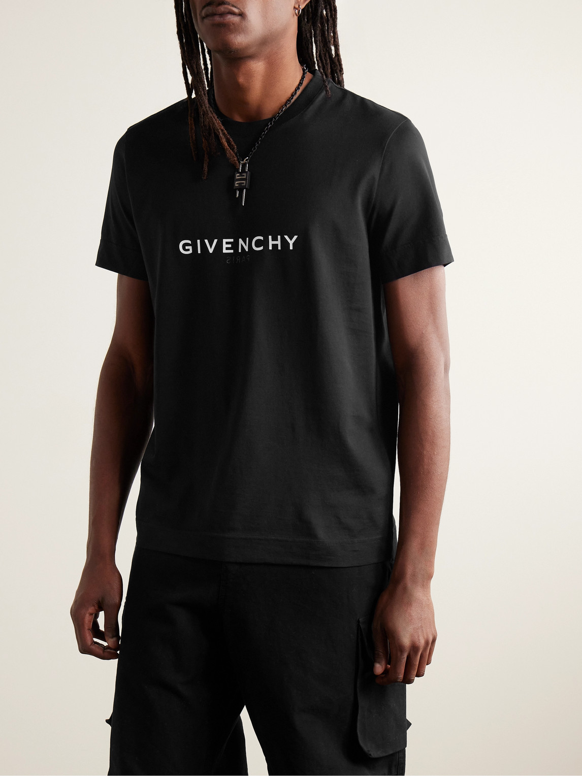 Shop Givenchy Logo-print Cotton-jersey T-shirt In Black