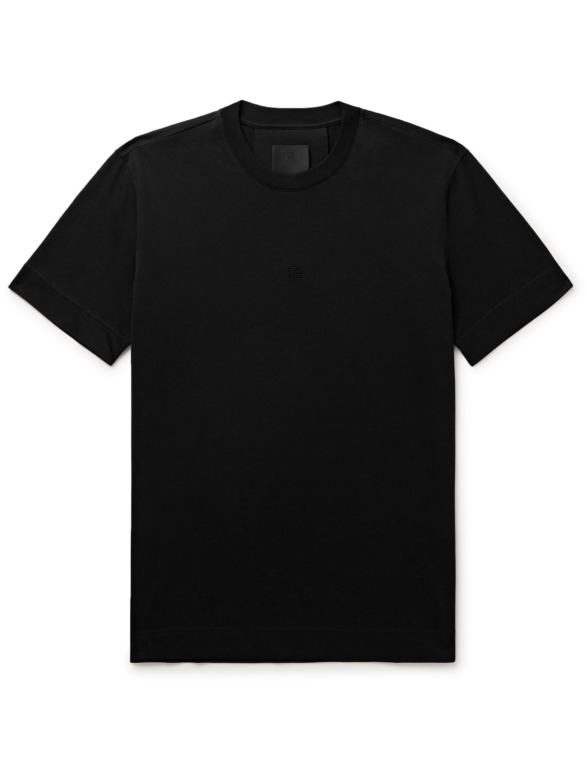 Shop Givenchy Logo-embroidered Cotton-jersey T-shirt In Black