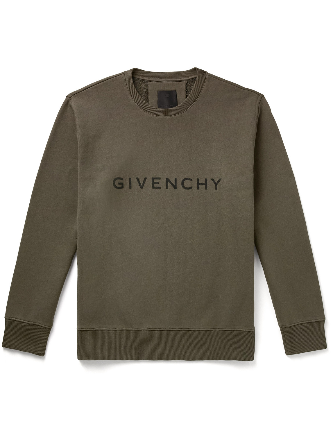Givenchy Logo-print Cotton-jersey Sweatshirt In Green